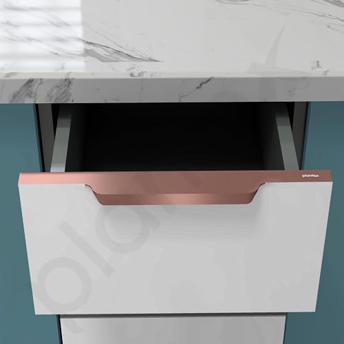 Image of Plantex Profile Handle for Kitchen Cabinet /14 Inch Aluminium Drawer Profile Handle /Wardrobe Pull Handle for Home /Office /Hotel - Pack of 2 (Rose Gold)