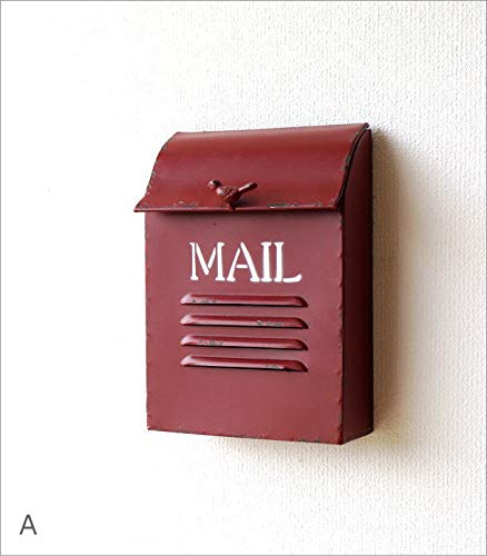 Amazon.co.jp: 郵便ポスト 壁掛け アンティーク 赤 シャビーなポスト