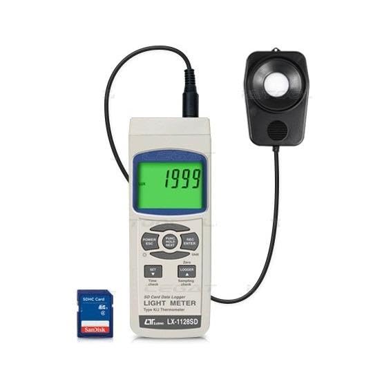 Portable Real Time Datalogger Type K/J Thermometer Light Meter Exposure Meter (Range: 2,000/20,000/100,000 Lux) for Theatre, Auditoriums, Workplace, Amphitheatre | Model: LX-1128SD
