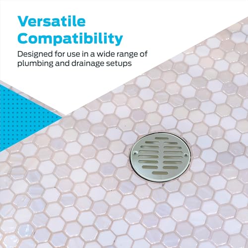 Image of EZ-FLO 3 Inch x 4 Inch PVC General Purpose Drain with Stainless Steel Strainer, 15322