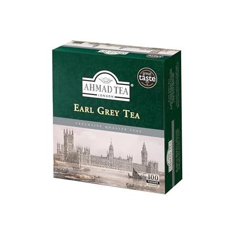 Ahmad Tea Black Tea, Earl Grey Teabags, 100 ct - Caffeinated & Sugar-Free Cover