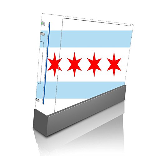 Chicago Flag Vinyl Decal Sticker Skin by ElitePrinting for Wii Console