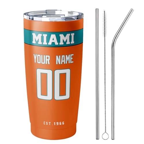 Image of ANTKING Miami Tumbler 20 oz Travel Coffee Cup Custom Name Number for Men Women Boy Gifts