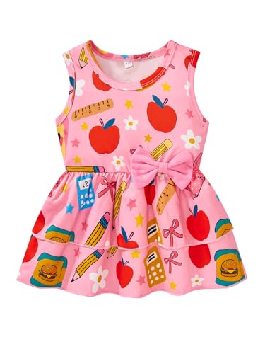 Image of Girls 2 Piece Outfit Summer Short Set Sleeveless Bow Knot Tank Top and Shorts Cute Clothes for Toddler Girls