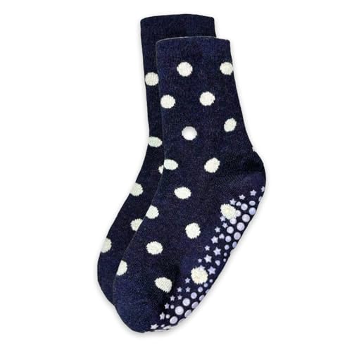 Image of Cute Polka Dot Yoga Socks for Women - 3 Pairs Non Slip Grip Pilates Barre Socks, Cozy Crew Style, US Size 5-9
