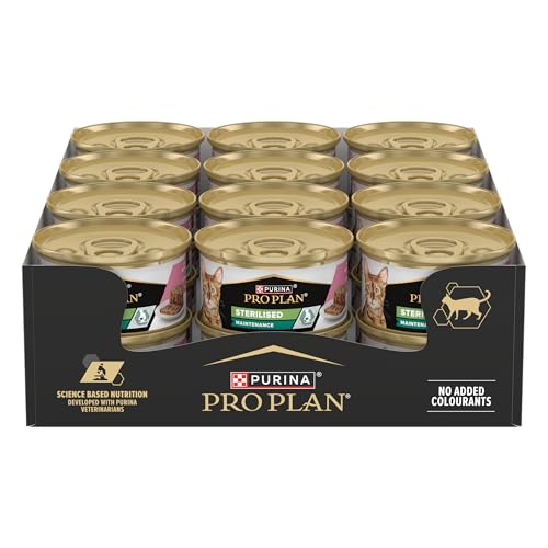 Boite Purina ProPlan Sterlised Terrine au Saumon Thon pour Chat Adulte 24x85g