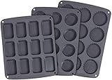 Webake Silicone Baking Pan Set of 3, Silicone Muffin Cupcake Mold Mini Loaf Brownie Pan and Tart...