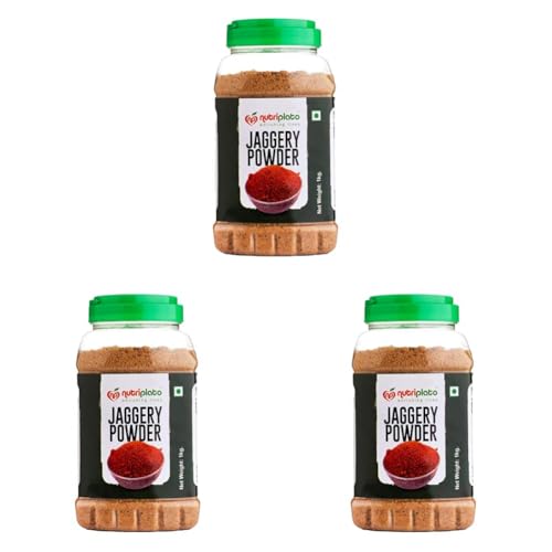 Image of Nutriplato-enriching lives Jaggery | Gur Powder Jar, 1 Kg (Pack of 3)