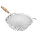 Fine Mesh Strainer with 9 Inch Large Stainless Steel Double Fine Mesh and Reinforced Frame and Comfortable Wooden Handle Grip - Designed for Chefs and Kitchen (9 Inch)