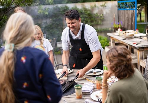 Image of Solo Stove Apron | Durable Canvas Cooking Apron with Adjustable Straps, 6 Pockets, and Towel Loop - Perfect for Men and Women Chefs - Black, 600D Canvas Material, Onesize