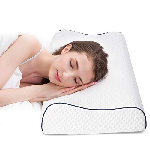 Fityou Almohada Viscoelastica, Almohada Cervical Antiacaros con 3D Malla, Almohada Ortopedica Diseño Ergonómico Terapéutico Reduce Dolores Cervicales, Funda de Bambú Extraíble y Lavable