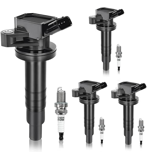 Set of 4 UF247 Ignition Coil Pack & 7090 Iridium Spark Plug Fits Toyota 1999-2008 Corolla, 2003-2008 Matrix & Pontiac Vibe, 2000-2005 Celica & MR2 Spyder, 1999-2002 Chevy Prizm Replaces C1249 5C1074