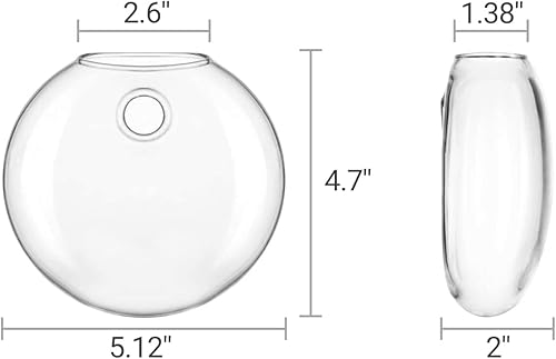 Miniatura 6 de Mkono - Maceta de cristal para colgar en la pared, jarrón oblato para plantas hidropónicas, decoración del hogar, oficina, sala de estar, juego de 2