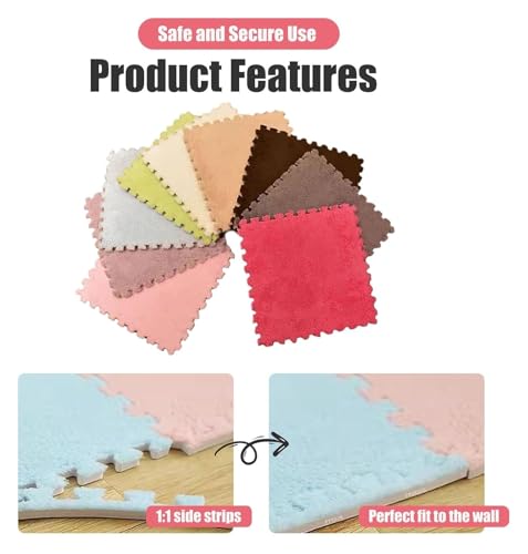 Alfombras de rompecabezas entrelazadas de espuma premium color albaricoque 7