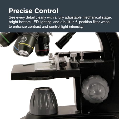 Celestron – PentaView LCD Digital Microscope – 4.3' Screen – 5MP Camera – 40x–2400x Magnification – Rotating Head – SD Card Included –TV Output – Ideal for Slides, Labs, Classrooms, Biology, Education