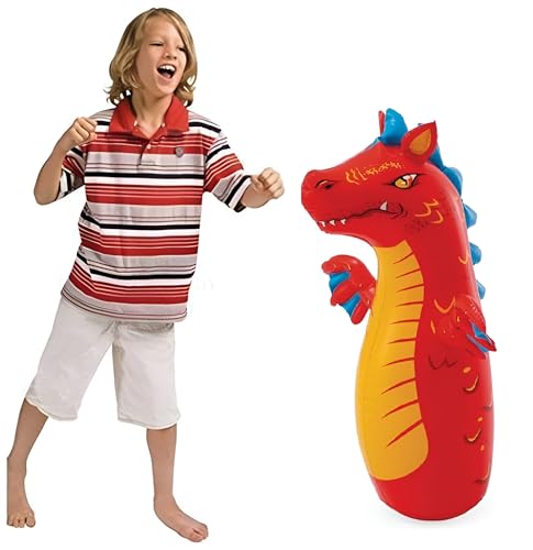Image of Dragon Punching Bag for Kids - 3D Inflatable PVC Children Kids Boys Girls Hit Me Punching Dragon Bag Toy for Outdoor & Indoor Playing(Multi Color)(1 PIS)