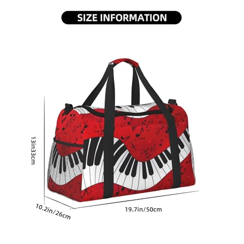 Music Note Piano print Personal Item Bag Large Duffel Bag Travel Bag Weekender Bag Gym Bag Tote Duffel bag4
