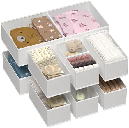 Vtopmart 12 Pack Baby Clothes Organizer, Dresser Drawer Organizer...