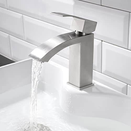 White Rectangle Bathroom Vessel Sink Combo, Luckyhorse 19X15 White Ceramic Porcelain Art Basin Bathroom Vessel Sink Vanity Sink Bowl With Stainless Steel Bathroom Faucet And Pop Up Drain Lhas1915L #TOP5