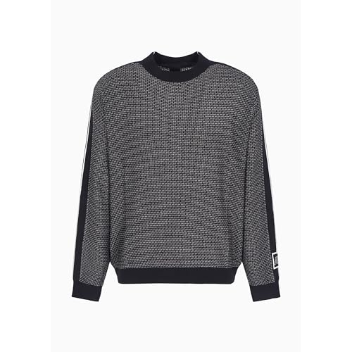 Armani Exchange Men's Wool Mix Pullover Sweater with A|x Vertical Stripe Logo3