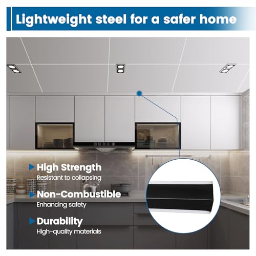 image for Muzata 10Pack White Galvanized Steel Wall Molding Total Length 59ft Dr