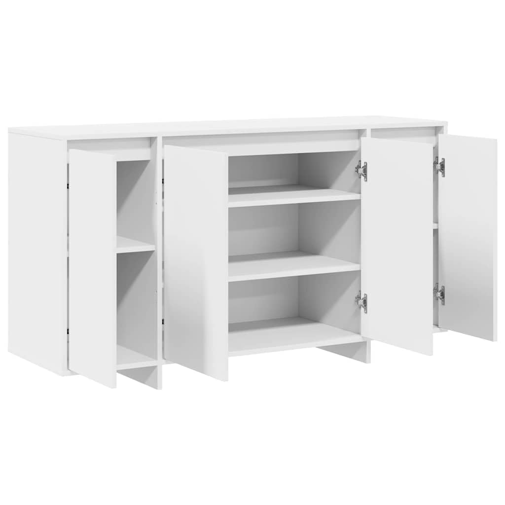 Credenza bianca 135 x 41 x 75 cm moderna con 4 ante