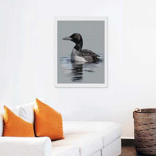 Pintura de puntos de diamante Loon Nature Bird para decorar el salón de casa con arte DIY 7