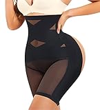 Nebility Women Butt Lifter Shapewear Hi-Waist Hip Enhancer Tummy Control Panties Body Shaper Shorts Sexy Thigh Slimmer(Black,Medium)