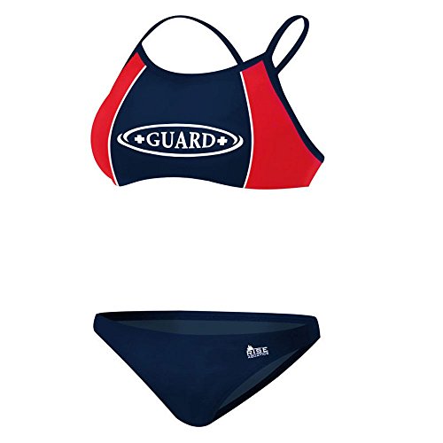 Rise Guard Poly Splice Bikini (XSmall, Navy/red)