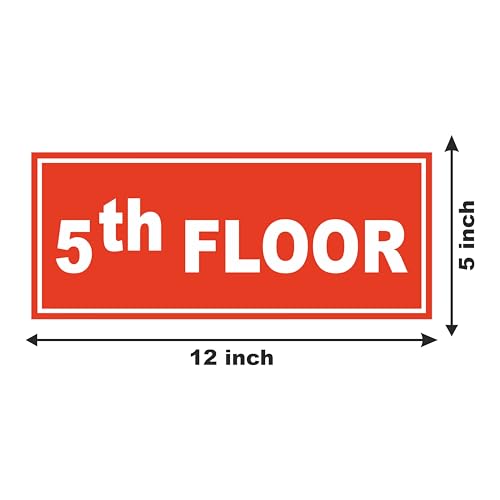 Image of ATTRACTSO - 5th Floor Sign Self Adhesive Laminated Sticker for Home, Office, Shop, Hospital, Hotel, Theatre, Restaurant - 12 inchx5 inch inch (Red)
