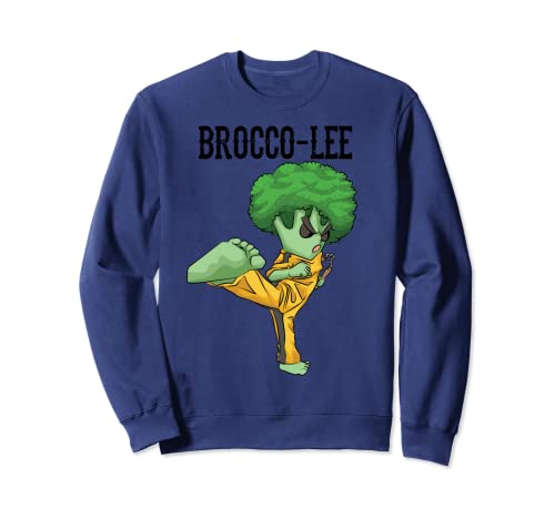 Divertido Brocco-Lee | Lindo regalo de brócoli Kung Fu Meme vegano Sudadera