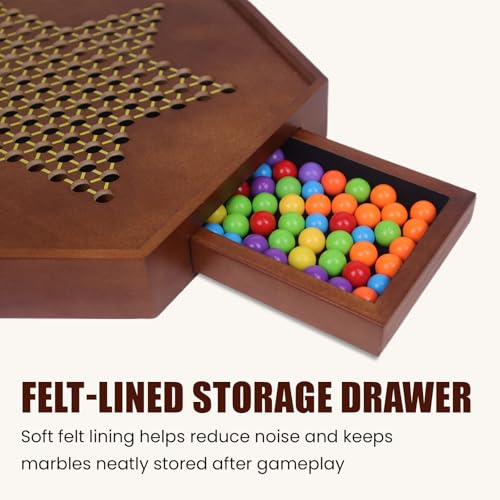 Juego de mesa 2 en 1 Chinese Checkers y Canicas de Madera miniatura 3