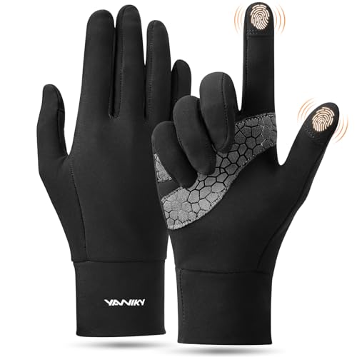 YANIKY Guantes de running para pantalla táctil, guantes deportivos ligeros para hombre y mujer, unisex, resistentes al viento, guantes de ciclismo de invierno, antideslizantes, para correr, conducir