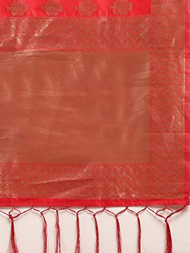 Image of AKHILAM Women's Banarasi Silk Woven Design Saree With Unstitched Blouse Piece (5DIXITA50 Parent)