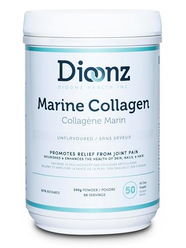 Dioonz Premium Marine Collagen Powder | Wild-Caught Collagen from North Atlantic Canada | Healthier Joints | Radiant Skin | Nail | Hair | Hydrolyzed Marine Collagen | Unflavored | Halal and Kosher Certified |Gluten Free | Keto and Paleo Friendly | 100% Made in Canada |250g