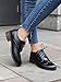 Womens Brogue Oxford Shoes Pointed Toe Lace Up Chunky Block Heel Fashion Patchwork Vintage Style Comfortable Flat Pumps for Office Work Casual Outfits Retro British Look (11,Black)