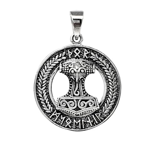 Pendentif Viking en Argent 925 : un marteau de Thor ciselé pour initiés