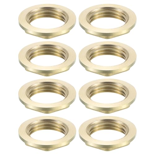 QUARKZMAN Dado Esagonale di Bloccaggio Flangia G1/2 per Raccordo Tubo Femmina Filettato Fissaggio Sottile per Idraulica, Ottone 8Pz