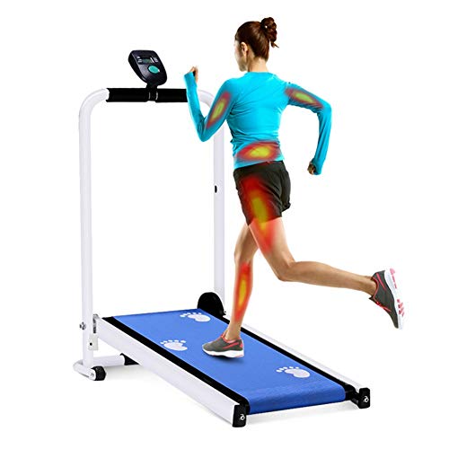 WJZJ Mini Cintas de Correr Plegable, No Eléctrica, Pequeña Máquina de Caminar, con Pantalla y Ruedas, Aptitud para Hogar/OficinaTreadmill