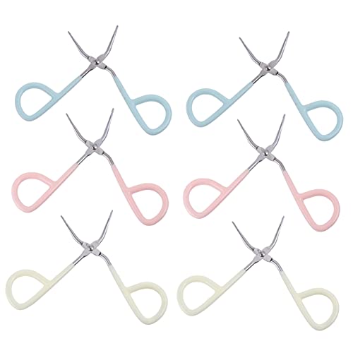 ARTSEWPLY 6Pcs Stainless Steel Scissors Shaped Eyebrow Tweezers for Professional Makeup and Beauty Care Cosmetic Tool for Eyebrow Grooming and Eyelash Precision Trimming