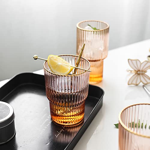 Everest Global Hand Blown Ribbed Vintage Water Glass 8.8 Oz Home Decor Adorable Tumbler Drinking Water Glassware Gifts For All Occasions(Tumbler) #TOP5
