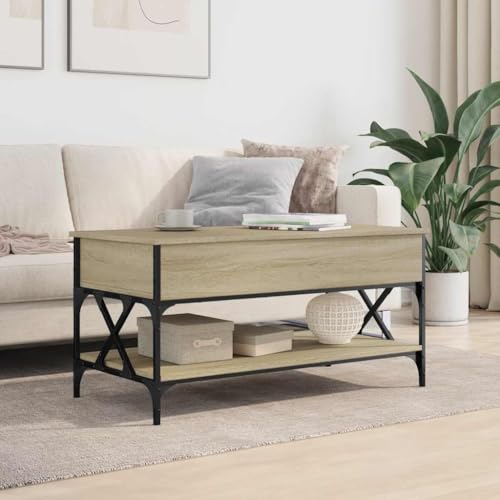 Table de salon relevable industrielle pour optimiser l'espace des petits salons - 4