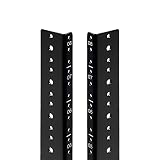 NavePoint 8U Vertical Rack Rail Pair DIY Kit with Hardware, Black