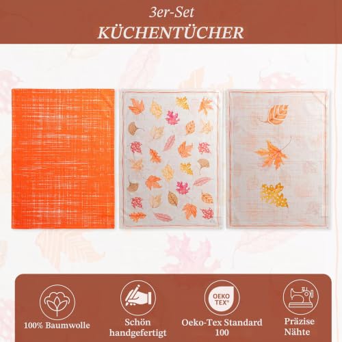 Maison d'Hermine Küchenhandtuch 100% Baumwolle (50 cm x 70 cm, Set von 3) – Ansicht 2