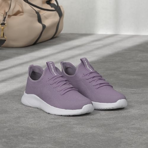 Image of Lamincoa Womens Slip On Walking Shoes Non Slip Casual Road Running Lightweight Mesh Fashion Sneakers for Gym Travel Workout