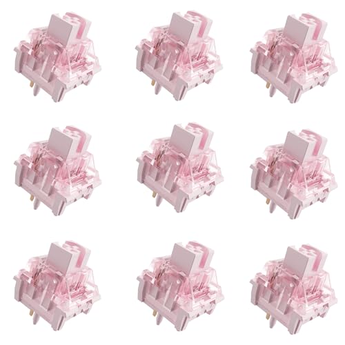 Image of Zhouwang Pink Keyboard Switches,5-Pin Pre-Lubed with Wall Dustproof Tactile Switches for MX Mechanical Gaming Keyboard(Pink,36PCS)