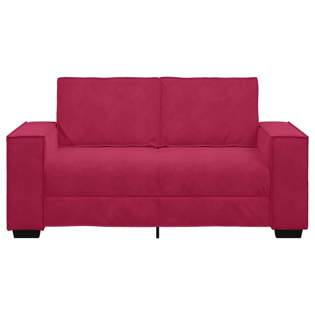 Canapé 2 Places, Causeuse de Salon Fauteuil Sofa 2 Places Rouge Bordeaux 160 x 78 x 84 cm Velours