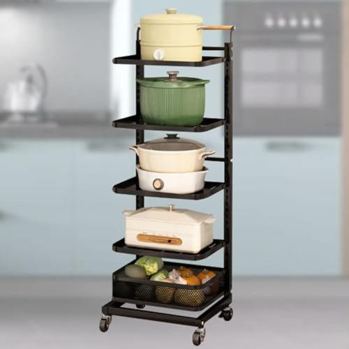 Pan Stand Storage Metal Pan Stands for Worktops Kitchen Storage & Organisation Cupboard Plate Rack for Cupboard 3 Tier,Black-5 * 4boards*1basket