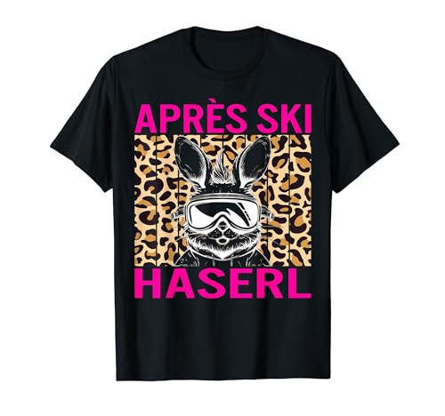 Apres Ski Haserl Skifahrerin Apres Ski Party Leo Print T-Shirt