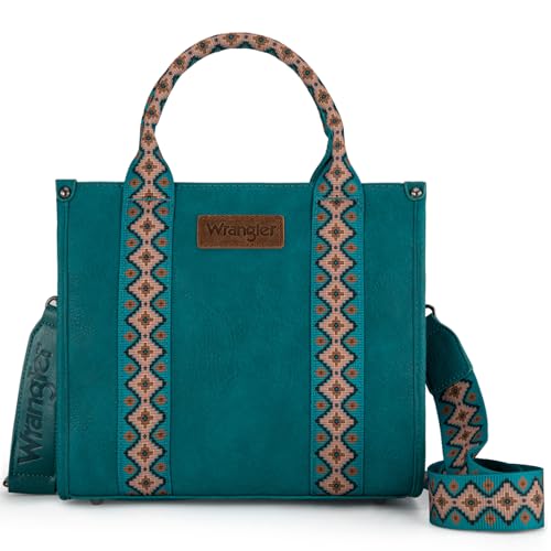 Image of Wrangler Tote Bag for Women, Western Purse with Zipper, Top Handle Satchel Handbag with Adjustable Crossbody Strap